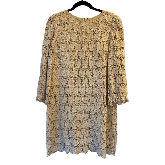 Eliza J crochet ivory dress size 12 measures like medium - Picture 1 of 8
